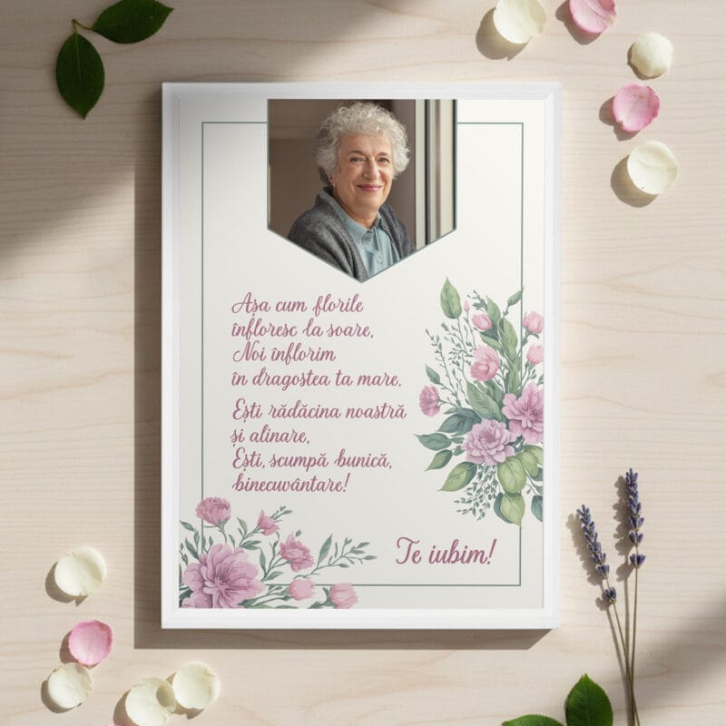 ramă foto a4 "binecuvântarea noastră" cadou bunică cu poză și versuri