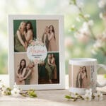 set cadou mama "inima familiei" ramă foto a4 & cană personalizată (7 poze & mesaje emoționante)