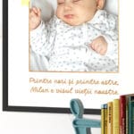 tablou Înrămat "visul vieții noastre" personalizat poză, nume & design norișori (decor cameră bebe)