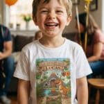 tricou aniversar copii "dino party" personalizat cu nume & la mulți ani (tematică jurassic)