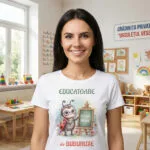 tricou personalizat educatoare "grupa buburuzelor" ilustrație tematică & text (cadou grădiniță)
