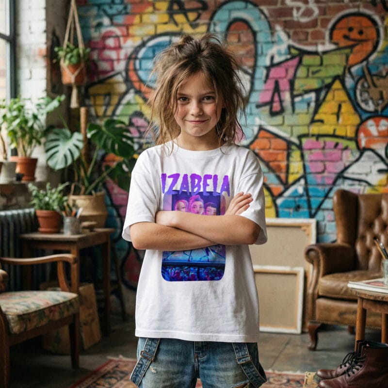 tricou personalizat fete "cyber pop squad" nume & eroine muzicale (stil k pop / gaming)