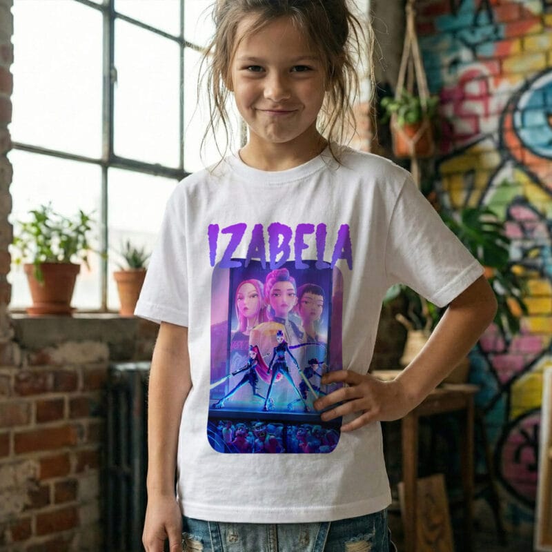 tricou personalizat fete "cyber pop squad" nume & eroine muzicale (stil k pop / gaming)