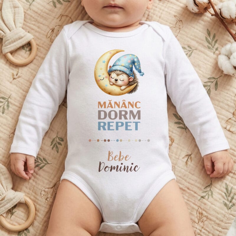 body personalizat bebe "vise pufoase" alege animăluțul & nume