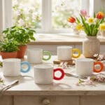 cană espresso "morning success" mâner chunky colorat & mesaj amuzant (personalizabilă)