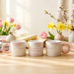 cană espresso "morning success" mâner chunky colorat & mesaj amuzant (personalizabilă)