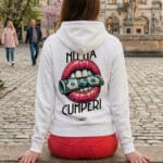 hanorac urban "money talks" mesaj "nu mă cumperi" (grafică buze & dolari)