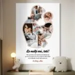 tablou canvas personalizat "la mulți ani, tati!" colaj foto siluetă & mesaj emoționant