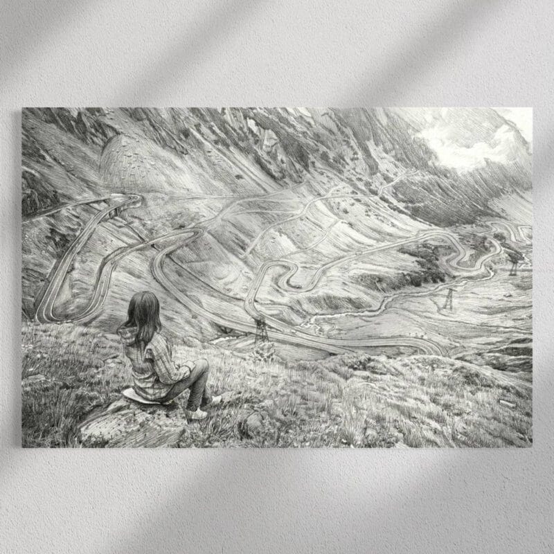 tablou canvas "artă atemporală" transformă poza în schiță creion (efect grafic premium)