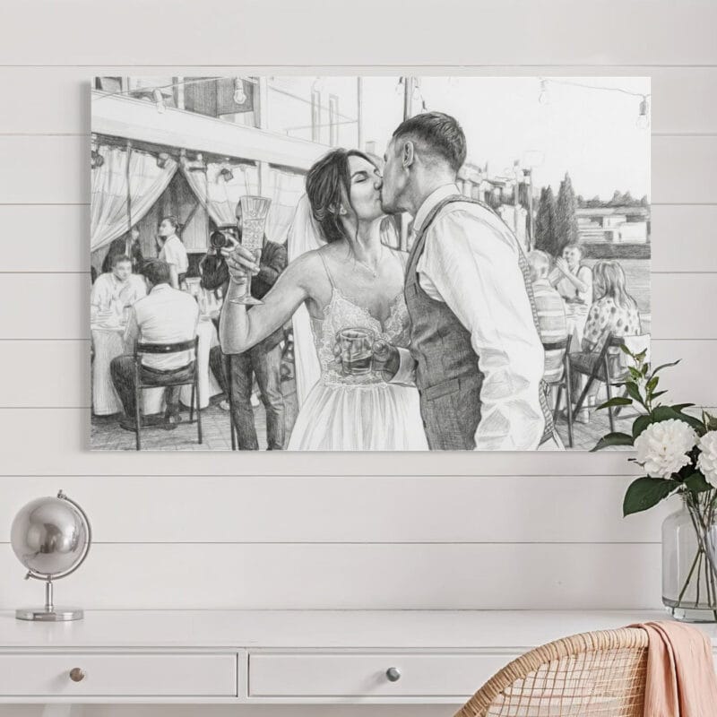 tablou canvas "artă atemporală" transformă poza în schiță creion (efect grafic premium)