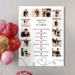 tablou canvas "motive pentru care te iubesc" colaj 12 poze & declarație text (cadou romantic)