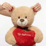 urs de pluș gigant (1 metru) "Îmbrățișare infinită" personalizat cu mesaj brodat pe inimă