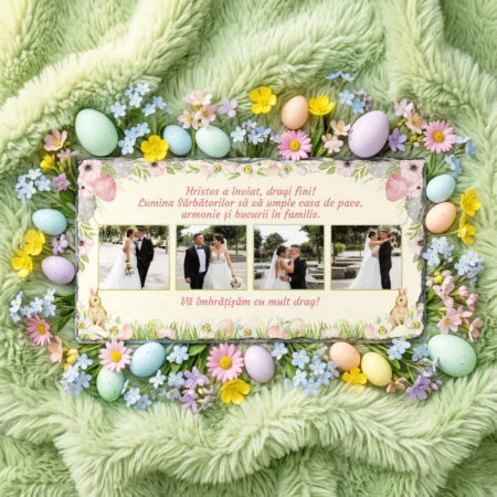 placă de ardezie personalizată de paște pentru fini – 4 poze și urare