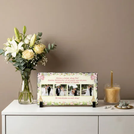 placă de ardezie personalizată de paște pentru fini – 4 poze și urare