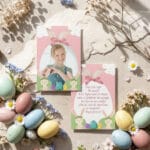 felicitare de paște personalizată cu poză și mesaj – iepurașul jucăuș