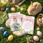 felicitare de paște personalizată cu poză și mesaj – iepurașul jucăuș