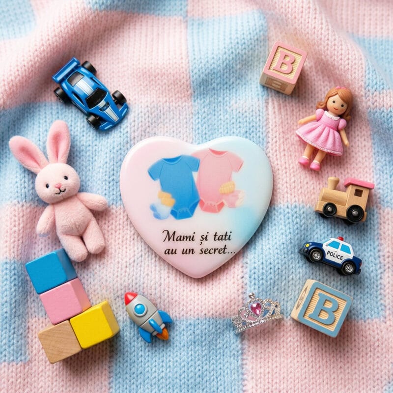 magnet inimă din ceramică mami și tati au un secret