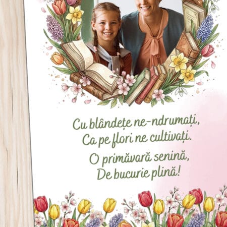 magnet frigider "grădina cunoașterii" cadou educatoare/Învățătoare (poză & poezie)