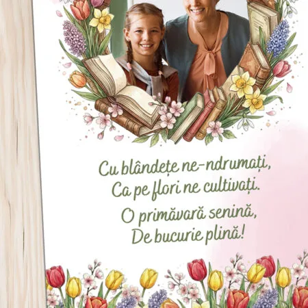 magnet frigider "grădina cunoașterii" cadou educatoare/Învățătoare (poză & poezie)