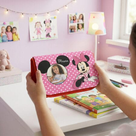 penar personalizat minnie mouse – model cu poză și nume pentru fetițe
