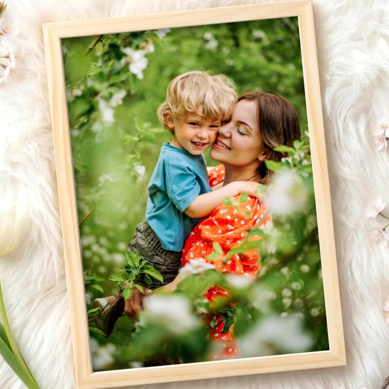 ramă foto lemn de pin "natur minimalist" cu poza ta