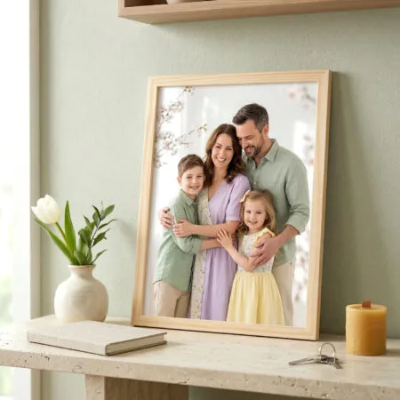 ramă foto lemn de pin "natur minimalist" cu poza ta