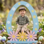 ramă foto paște "bucuria primăverii" formă de ou cu floricele 3d