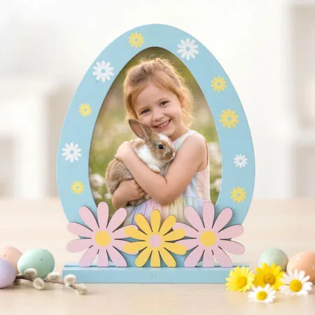 ramă foto paște "bucuria primăverii" formă de ou cu floricele 3d