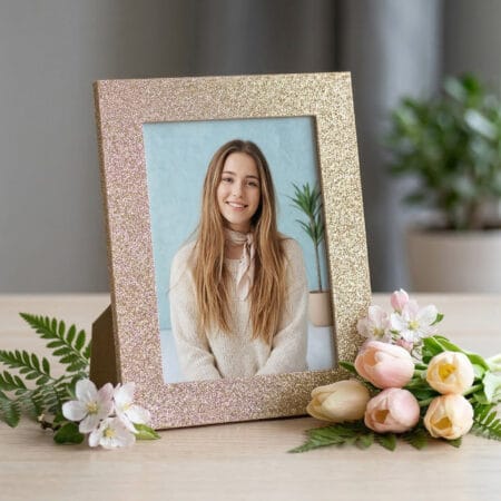 ramă foto personalizată "sclipirea amintirilor" design glitter elegant