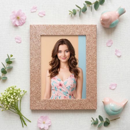 ramă foto personalizată "sclipirea amintirilor" design glitter elegant