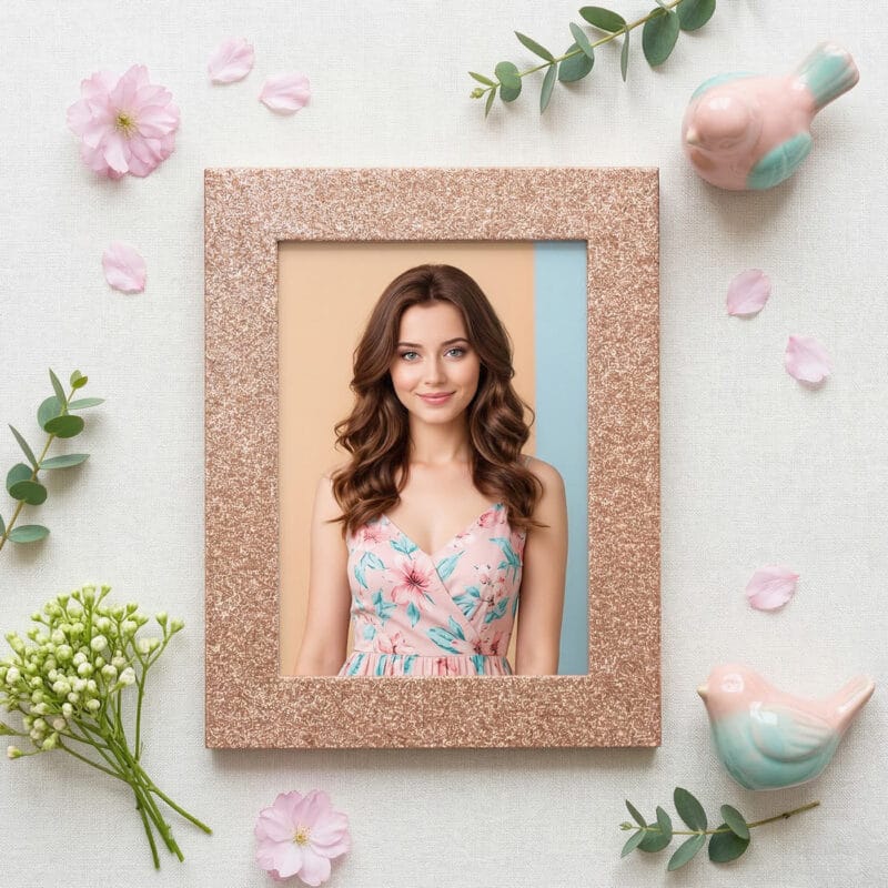 ramă foto personalizată "sclipirea amintirilor" design glitter elegant