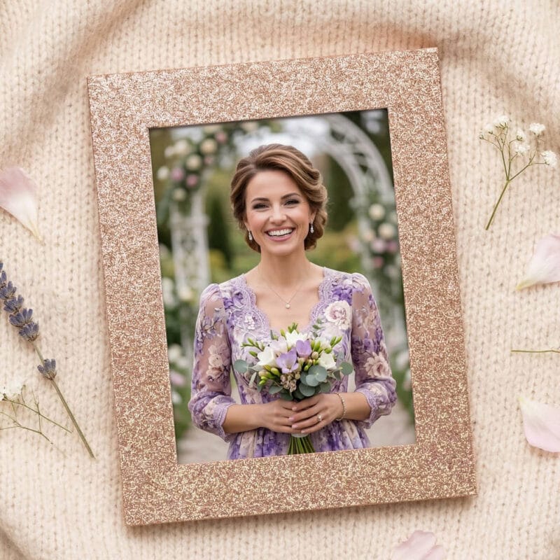 ramă foto personalizată "sclipirea amintirilor" design glitter elegant