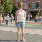 rucsac personalizat cu nume și balerine pentru fetițe