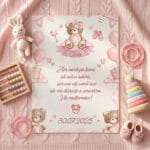 set 2 magneți mărturie botez fetiță – ursuleț roz cu nume și mesaj set 2 magneți mărturie botez fetiță – ursuleț roz cu nume și mesaj