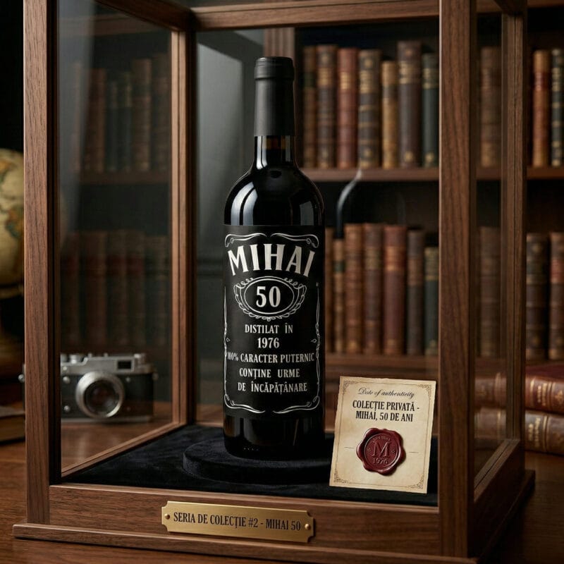 sticlă vin personalizată "vintage legend" nume, vârstă & ingrediente amuzante (cadou aniversar)