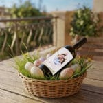 vin personalizat cu poză și mesaj – urare de paște