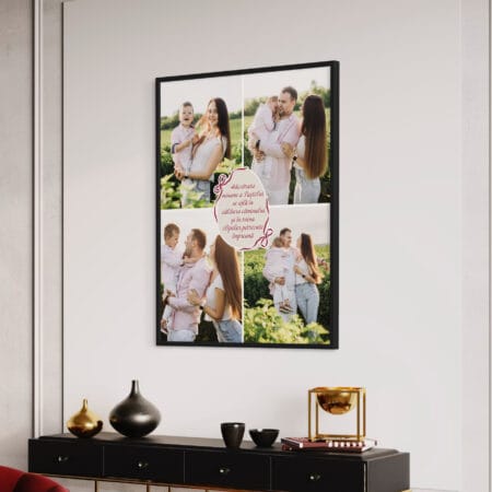 tablou personalizat de paște cu 4 poze și mesaj – magia familiei