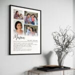 tablou personalizat cu ramă „definiția mamei” – colaj 4 poze și text emoționant tablou personalizat cu ramă „definiția mamei” – colaj 4 poze și text emoționant