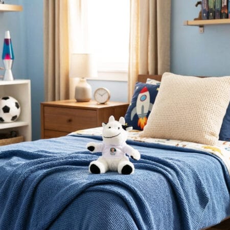 jucărie de pluș personalizată – văcuță adorabilă cu fotografie