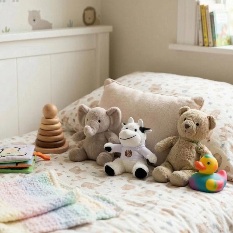 jucărie de pluș personalizată – văcuță adorabilă cu fotografie