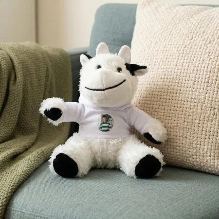 jucărie de pluș personalizată – văcuță adorabilă cu fotografie