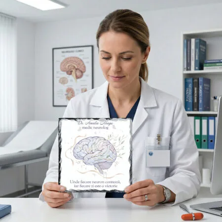 ardezie personalizată „fiecare neuron contează” – cadou medic neurolog