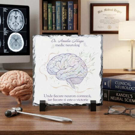 ardezie personalizată „fiecare neuron contează” – cadou medic neurolog