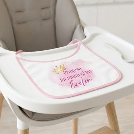 bavețică personalizată prințesa lui mami și tati cu nume