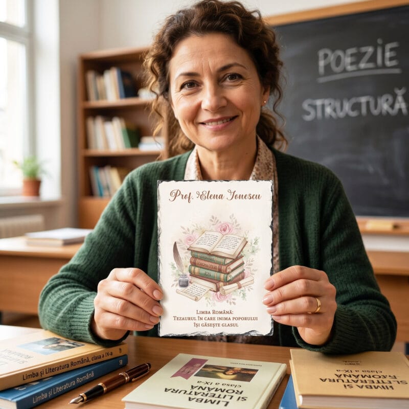 placă ardezie personalizată cu nume — cadou profesoară limba română