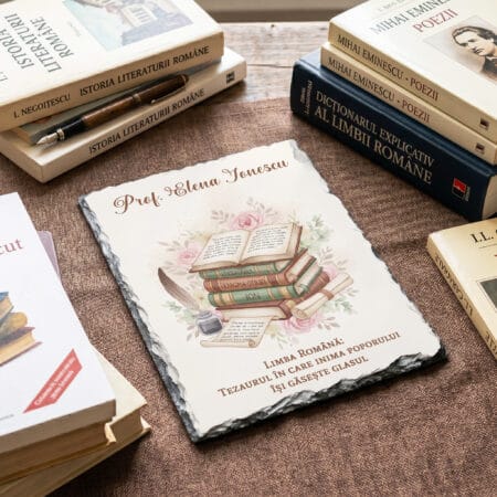placă ardezie personalizată cu nume — cadou profesoară limba română