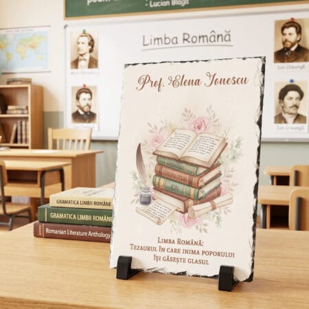 placă ardezie personalizată cu nume — cadou profesoară limba română