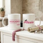 cană personalizată absolvent 2026 – nume și tocă