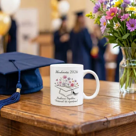 cană personalizată absolventă 2026 – viitorul îți aparține
