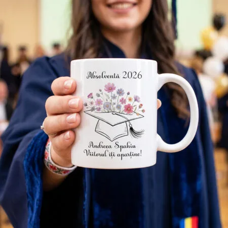 cană personalizată absolventă 2026 – viitorul îți aparține